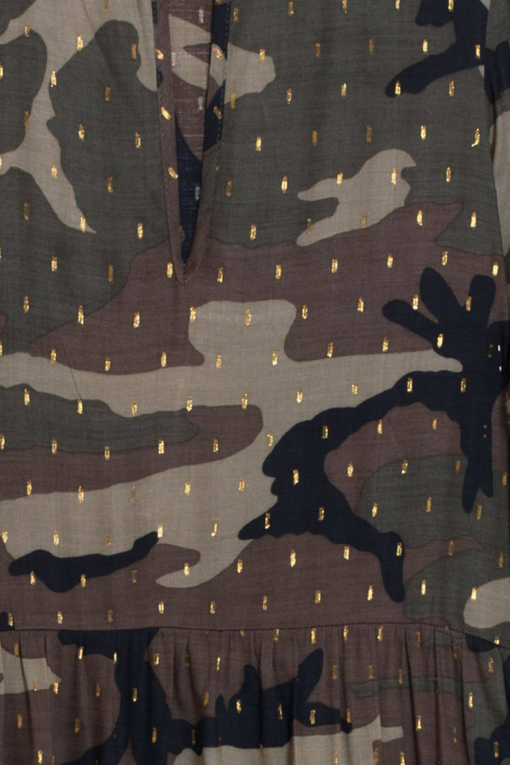 Vilagallo 28563 Mimetic Lurex Camouflage Print Dress
