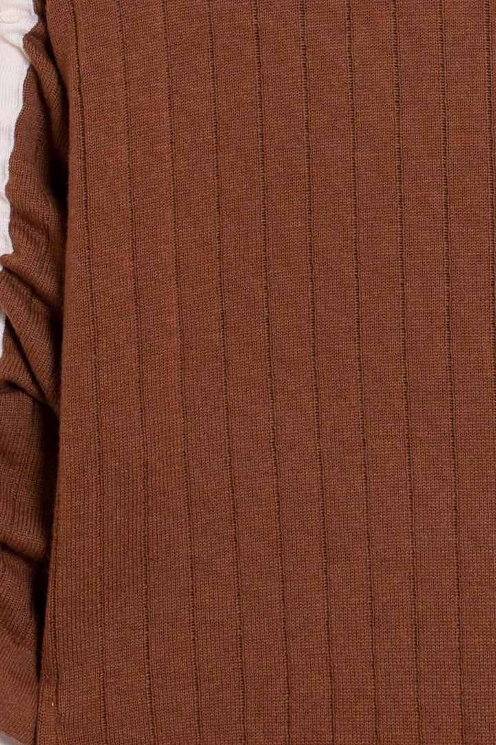 Vilagallo 28598 Brown Jumper With Ecru Stripe