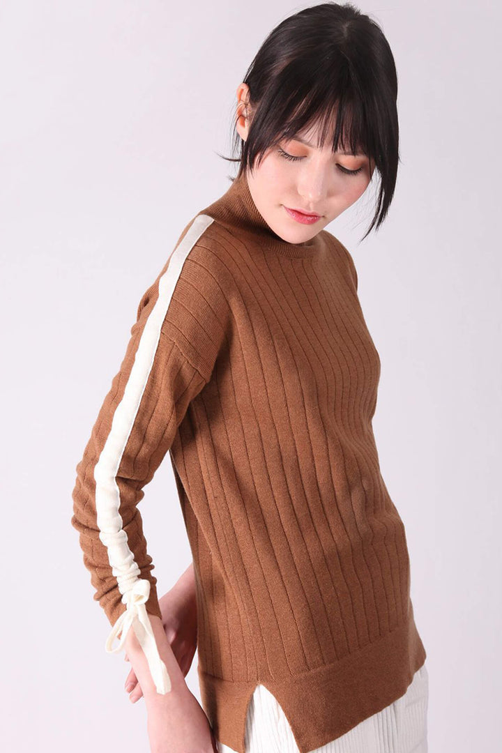 Vilagallo 28598 Brown Jumper With Ecru Stripe