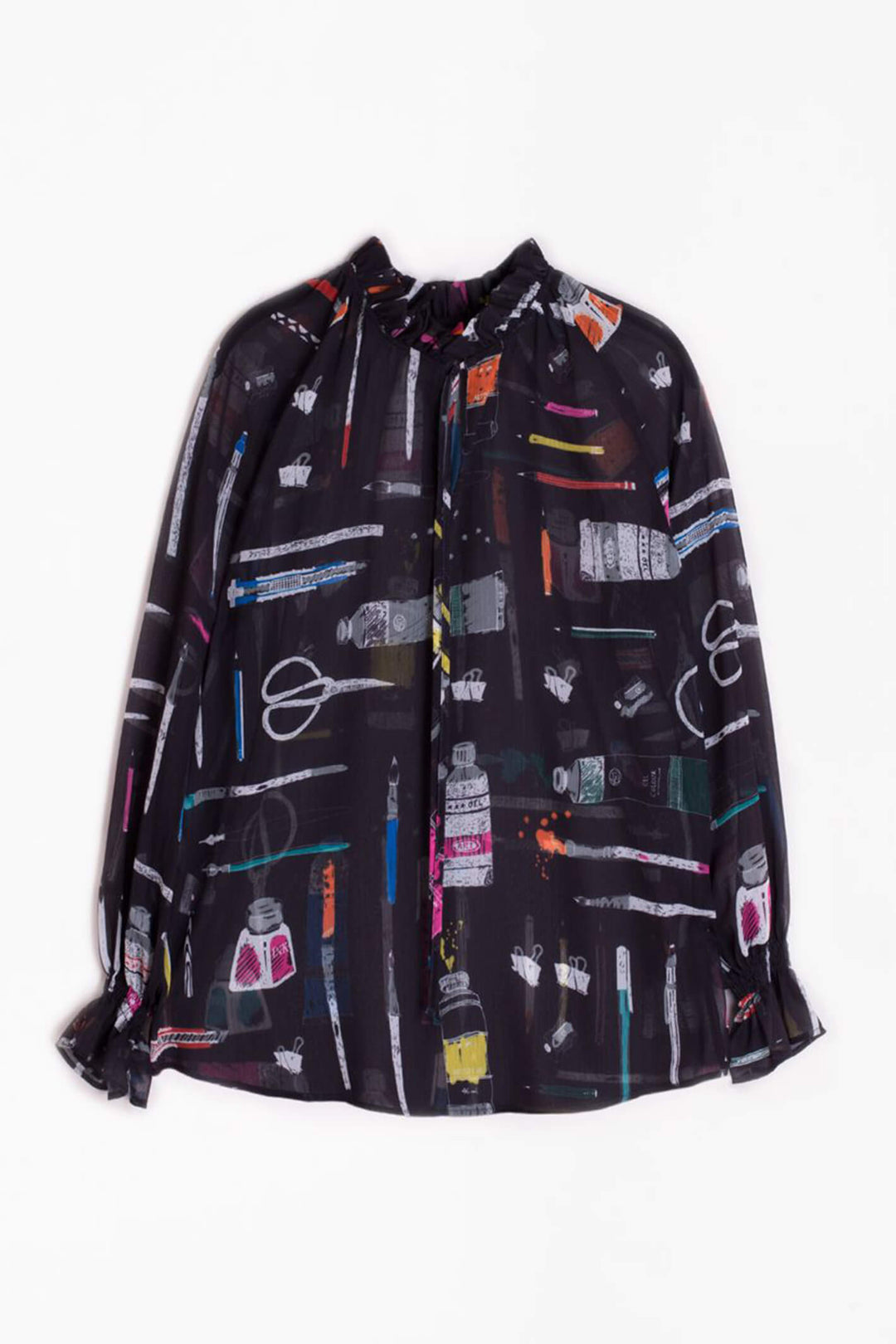 Vilagallo 28786 Black Make Art Print Blouse