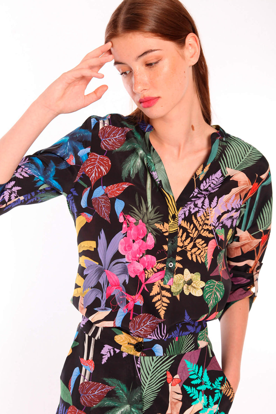 Vilagallo 30306 Francina Black Multi Jungle Print Shirt - Shirley Allum Boutique