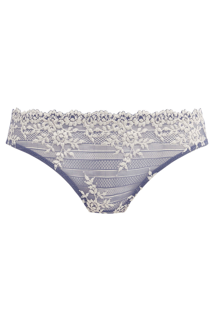 Wacoal WA848191 Blue Wild Wind Egret Embrace Lace Tanga Brief - Shirley Allum Boutique