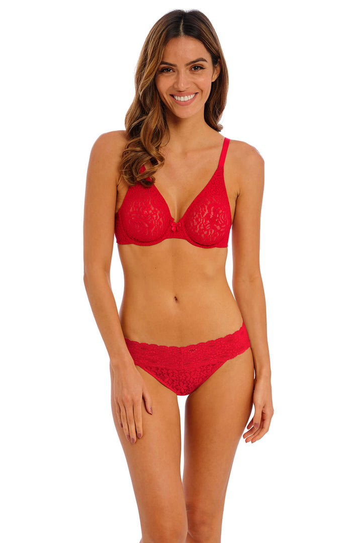 Wacoal WA851205 602 Barbados Cherry Red Halo Lace Moulded Bra - Shirley Allum Boutique