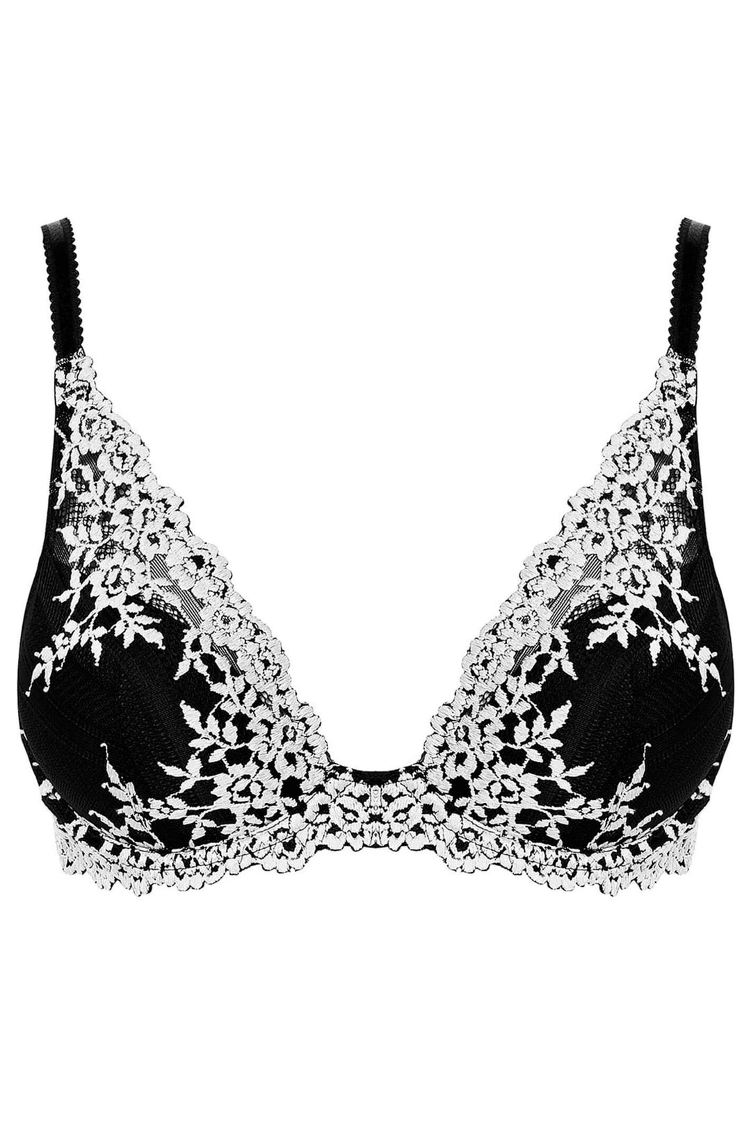 Wacoal WA853291 Black Embrace Lace Plunge Bra - Shirley Allum Boutique