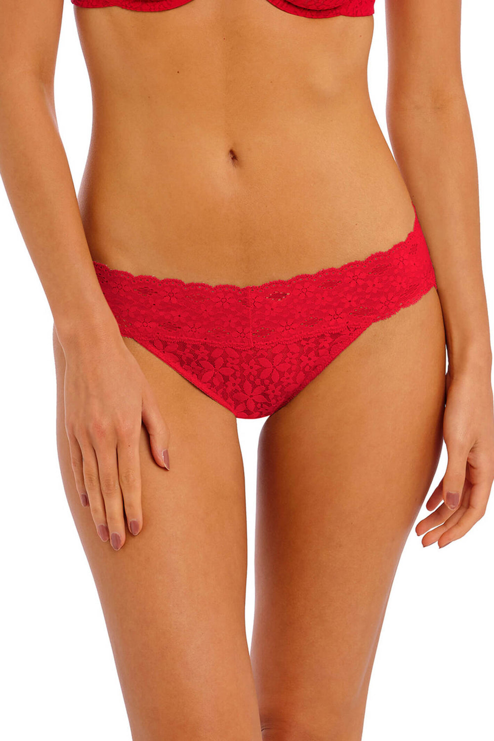 Wacoal WA878205 602 Halo Lace Barbados Cherry Red Bikini Brief - Shirley Allum Boutique