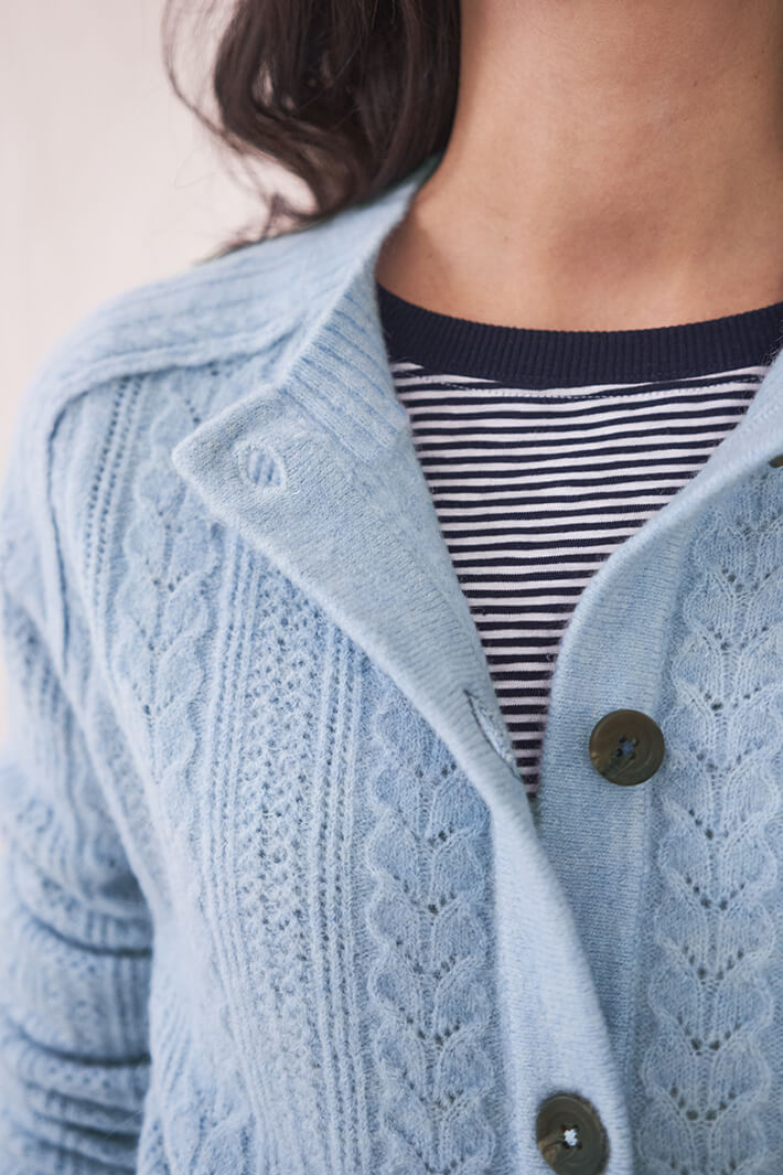 White Stuff 435484 Scarlett Light Blue Cardigan - Shirley Allum Boutique