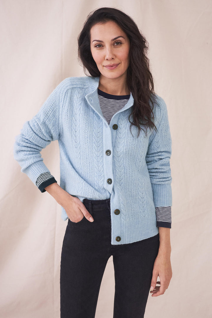 White Stuff 435484 Scarlett Light Blue Cardigan - Shirley Allum Boutique