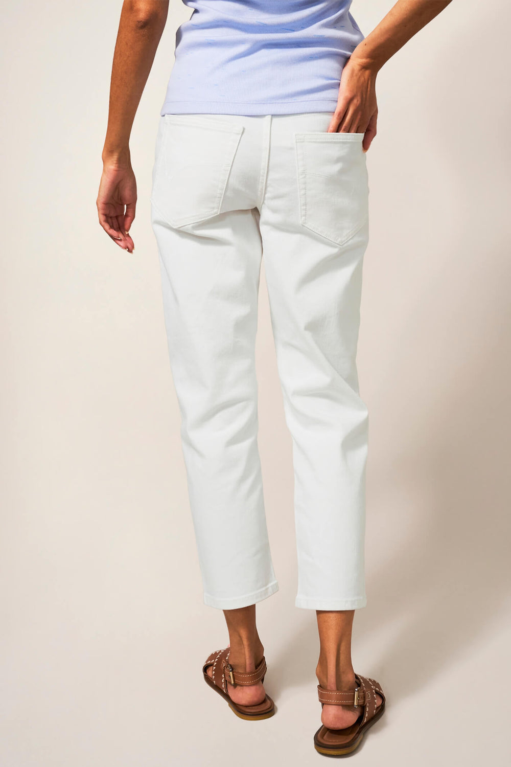 White Stuff 436094 Brooke White Straight Cropped Jean - Shirley Allum Boutique