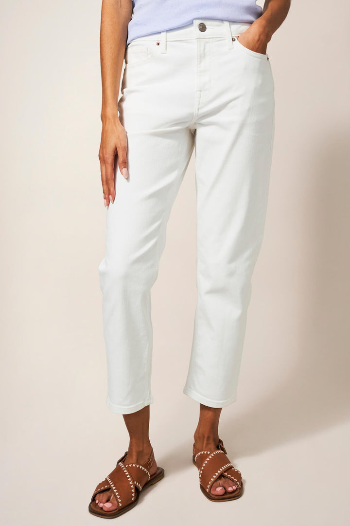 White Stuff 436094 Brooke White Straight Cropped Jean - Shirley Allum Boutique