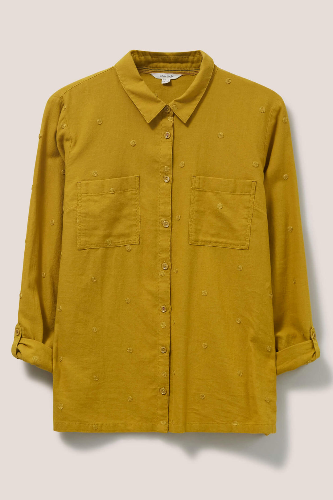 White Stuff 436868 Emilia Chartreuse Multi Organic Cotton Shirt - Shirley Allum Boutique