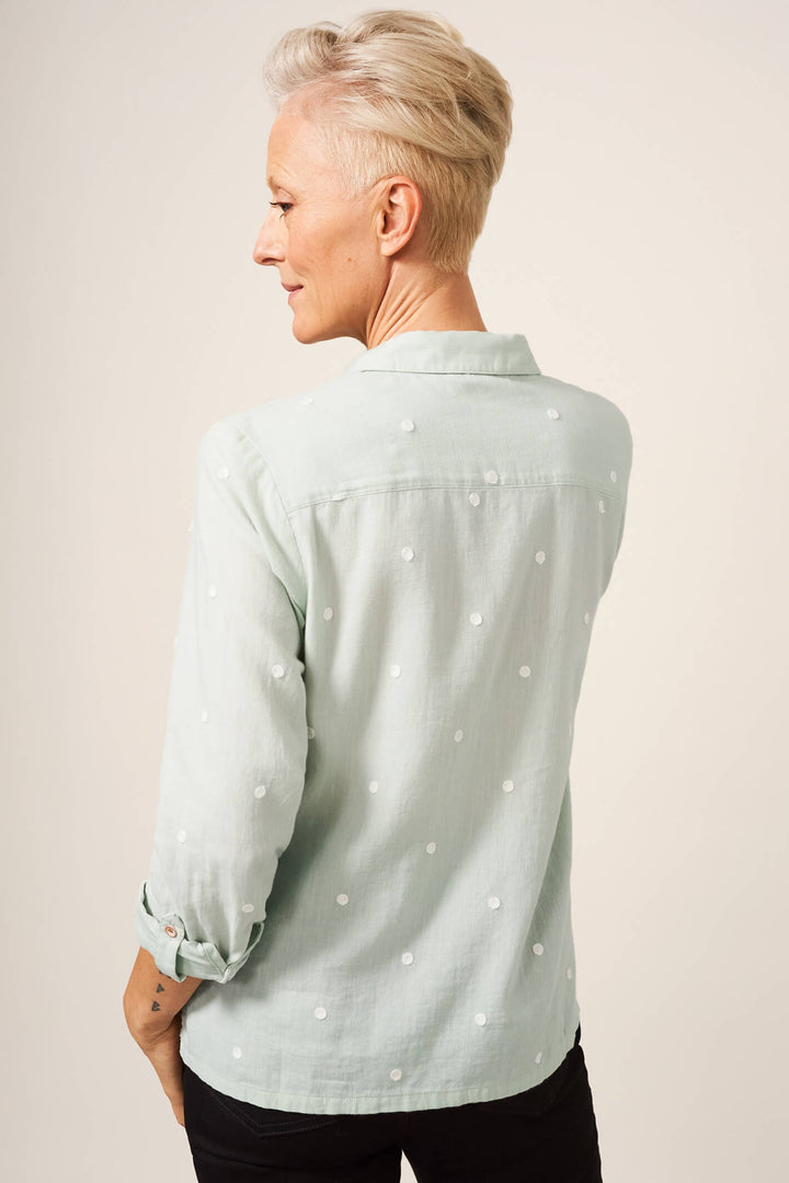 White Stuff 436868 Emilia Green MLT Organic Cotton Shirt - Shirley Allum Boutique