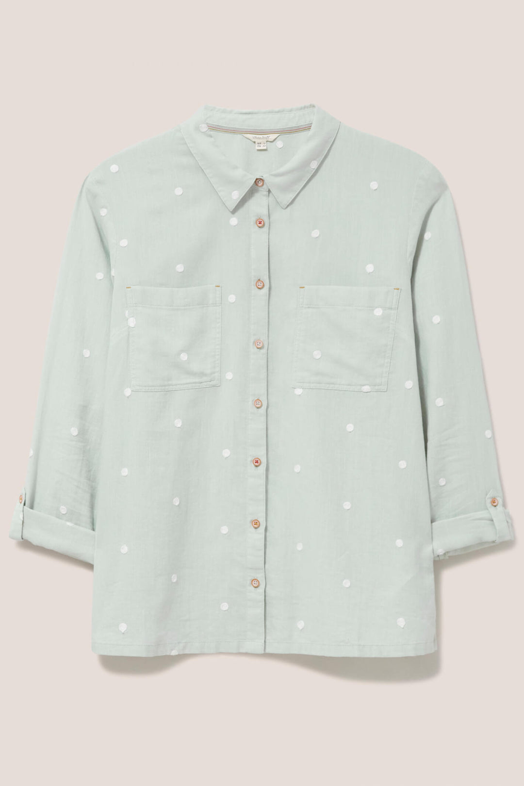 White Stuff 436868 Emilia Green MLT Organic Cotton Shirt - Shirley Allum Boutique