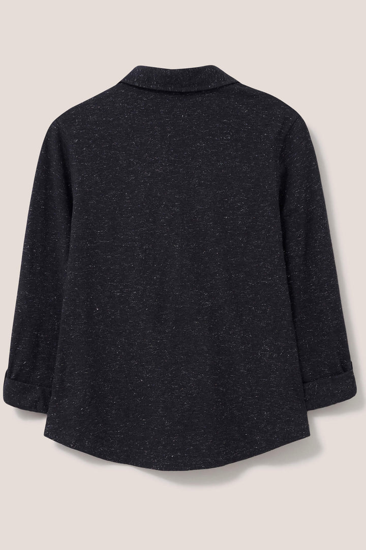 White Stuff 437342 Annie Sparkle Charcoal Grey Jersey Shirt - Shirley Allum Boutique