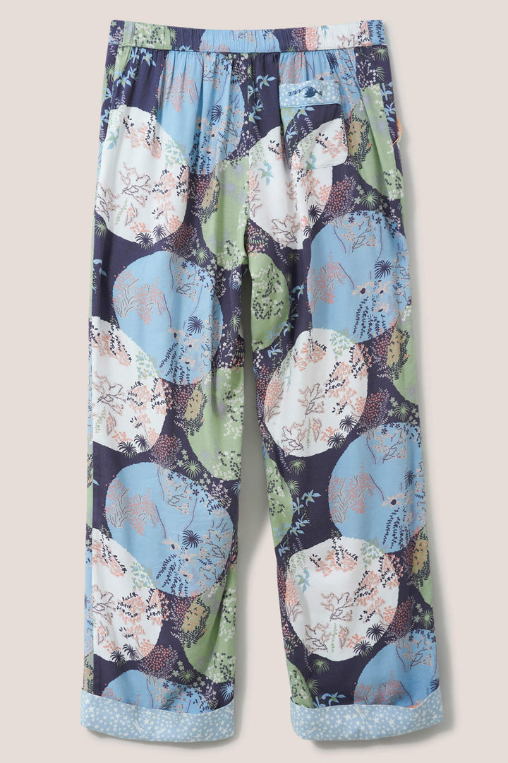 White Stuff 437434 Nina Grey Multi Woven Organic Pyjama Trousers - Shirley Allum Boutique