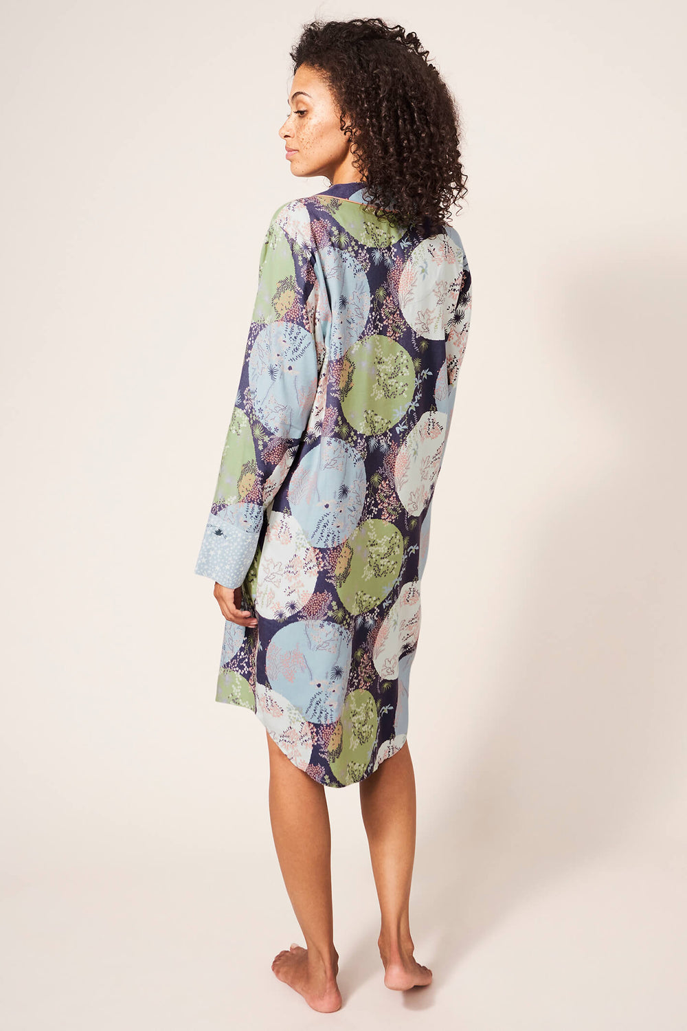 White Stuff 437439 Nina Grey Multi Woven Organic Night Dress - Shirley Allum Boutique