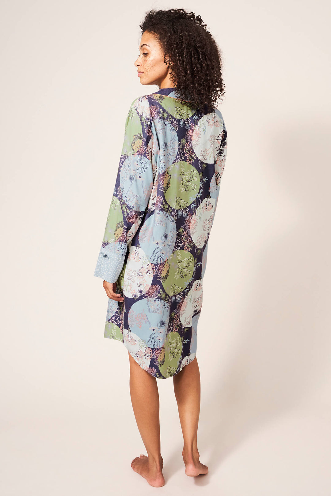 White Stuff 437439 Nina Grey Multi Woven Organic Night Dress - Shirley Allum Boutique