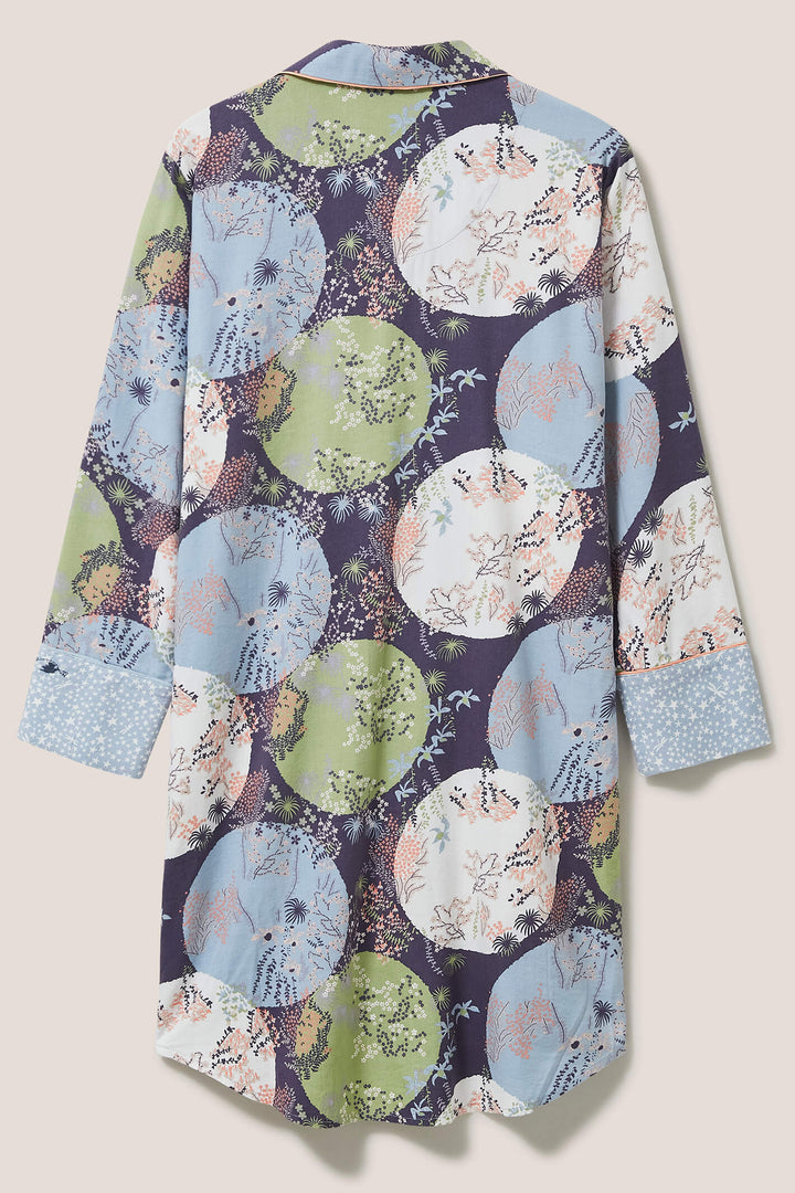 White Stuff 437439 Nina Grey Multi Woven Organic Night Dress - Shirley Allum Boutique